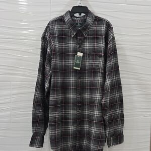 G.H. Bass & Co. Black and Red Plaid Casual Shirt